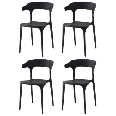 Imagem de Kit 4 Cadeiras Valéria Rivatti 48,5cm Pp Preto