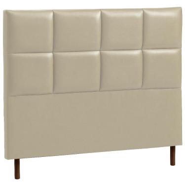 Imagem de Cabeceira Estofada Queen Espanha Couro Pérola 160 Cm
