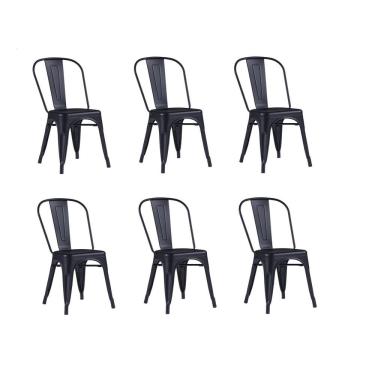 Imagem de Conjunto 6 Cadeiras Iron Fosca Rivatti Móveis Preto