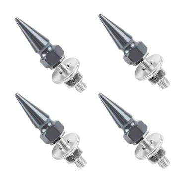 Imagem de Ongfuwu Parafusos de placa de carro 4 peças, parafusos de placa de licença antifurto em forma de espigão para carros, parafusos decorativos de alumínio para moldura de etiqueta de veículo, acessórios