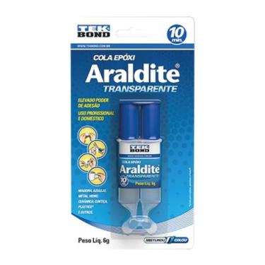 Imagem de Araldite Epóxi Transparente 6g Com Aplicador Resina Epóxi Azulejos, Madeira, Vidro, Concreto 70°c