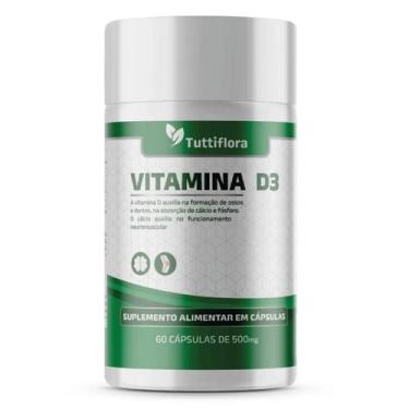 Imagem de Vitamina D3 60 Cápsulas 500mg Tuttiflora