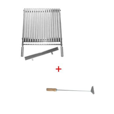 Imagem de Grelha argentina picanheira 60x45+espalhador rastelo carvão