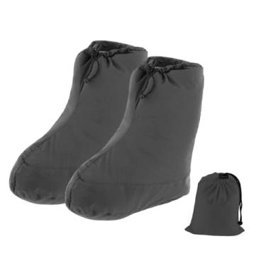 Imagem de Zxpjkyu Botas de Plumas para Homens E Mulheres, Sapatos de Acampamento Ao Ar Livre, Meias de Plumas, Chinelos Portáteis, à Prova de Vento, Fáceis de Embalar C, Xl Azul