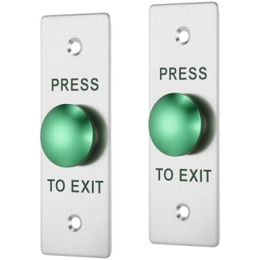 Imagem de Tellegloww 2 peças de botão de pressão para sair Dc12v à prova d'água tipo campainha de porta de aço inoxidável redondo pedido de saída Tamanho padrão Push No & nc para controle de acesso à porta