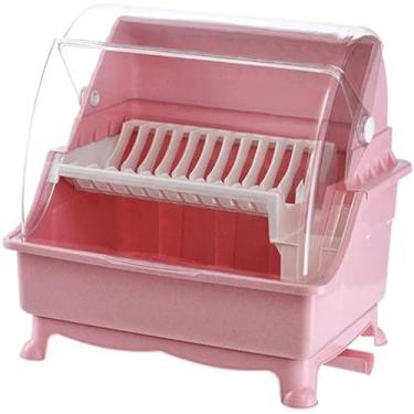 Imagem de CLLBANT Escorredor de louça, escorredor de pratos de cozinha Trjgtas organizador de utensílios de mesa, caixa de armazenamento de pauzinhos, secadores de recipientes para pratos para acessórios de