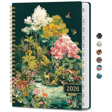 Imagem de Agenda 2026 – Agenda semanal e mensal, janeiro de 2026 a dezembro de 2026, livro planejador de calendário 2026 encadernado em espiral, bolso interno, perfeito para material escolar de escritório em