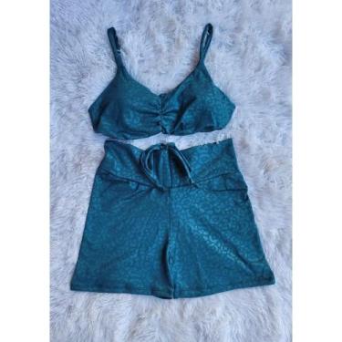 Imagem de Short e Top com bojo Conjunto Academia Feminino Fitness - PIJAMAS VIÇO