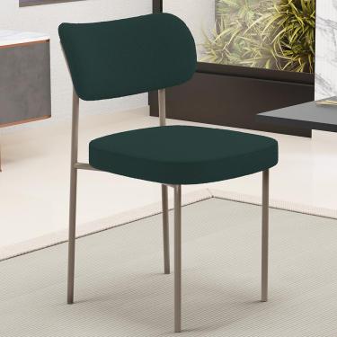 Imagem de Kit 02 Cadeiras Para Sala De Jantar Melina Base Arena L02 Bouclê Verde - Lyam Decor
