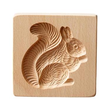 Imagem de KiBcsLic Cortador de biscoitos de madeira, ferramenta de confeitaria, formas faça você mesmo, prensa de, carimbo de biscoito para ação de Graças, 10cmx10cmx2cm