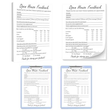 Imagem de Kit de suprimentos de casa aberta incluindo 2 blocos de notas de registro de convidados de imóveis, 2 pastas A5 para coletar leads de corretores de imóveis e feedback de venda de casa (200 páginas)