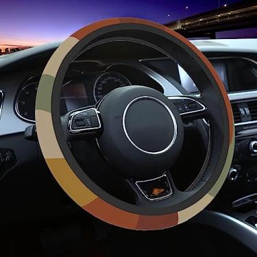 Imagem de Capa de volante de carro para mulheres e homens, protetor de volante antiderrapante contra raios solares, universal de 35,5 a 38 cm, adequado para carros, SUVs, caminhões (dobra de raios solares)