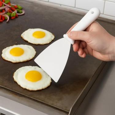 Imagem de Espátula Reta 4" Inox Profissional com Cabo de Plástico Chapa Lanche Chapeiro Cozinha Churrasco