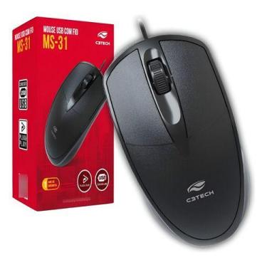 Imagem de Mouse Usb C/ Fio C3tech 3 Botões Pc Notebook, 3 Meses