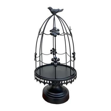 Imagem de MotiveTech Porta-velas em Formato de Gaiola, Castiçal de Ferro, Decoração para Casa, Castiçal, Porta-velas para Casa de Fazenda, Hotel, Ano Novo, Dia Dos Namorad, Preto, Tamanho real