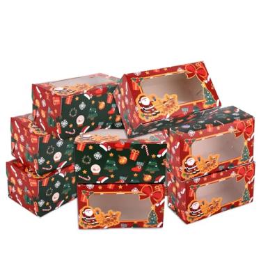 Imagem de 25 Caixas de Presente para Biscoitos Natal, 16x9x7,5cm Embalagens Coloridas Presente Padaria com Designs Festivos para Biscoitos Cupcakes Doces e Lembrancinhas Festa