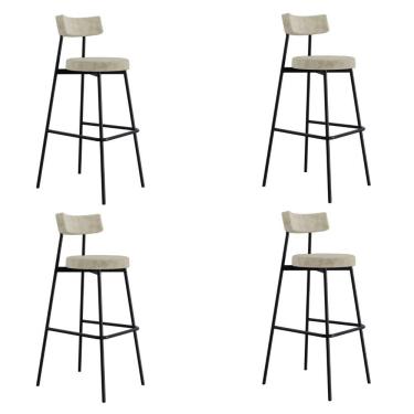 Imagem de Banqueta Alta Stout Ae: 100 / Aa: 75cm C/04 Un. Bqst7510.4 Boucle Vanilla Boucle Vanilla