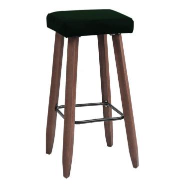 Imagem de Banqueta Decorativa Alta Kiara Estofada Com Pés Em Madeira