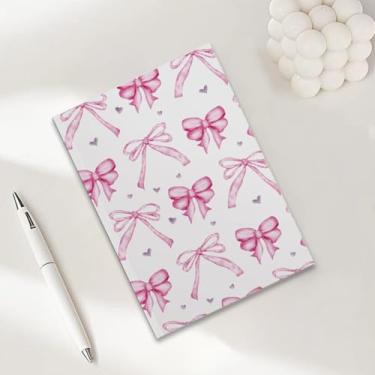 Imagem de Cadernos Coquette com laço rosa para trabalho, caderno de composição A5, caderno pautado para faculdade, agenda de viagem forrada para escrever anotações, presentes para mulheres 11
