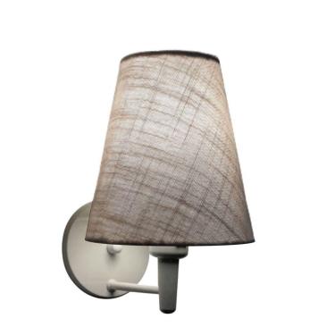 Imagem de Arandela Cone Md-2007 Base Branco Cúpula Em Tecido 20-08x18cm Rustico Cinza - Bivolt