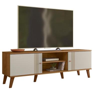 Imagem de Rack Bancada Para Tv 65 Polegadas 160 Cm Denv Plla Nature Off White