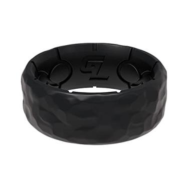 Imagem de Groove Life Zeus Anel de silicone martelado respirável anéis de casamento de borracha para homens, cobertura vitalícia, design exclusivo, anel de ajuste confortável, 8, Silicone, Sem pedra preciosa