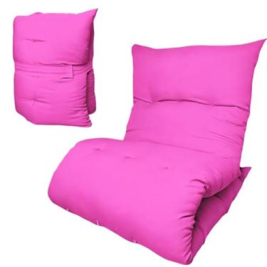 Imagem de Almofada Futon Dobrável 170x60x9cm Colchonete Multiuso Chão Sofá Visita Meditação Macia(Rosa)
