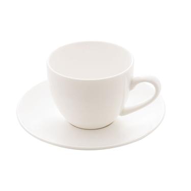 Imagem de Xícara Para Café Com Pires de Porcelana Branca Clean 100ml Lyor