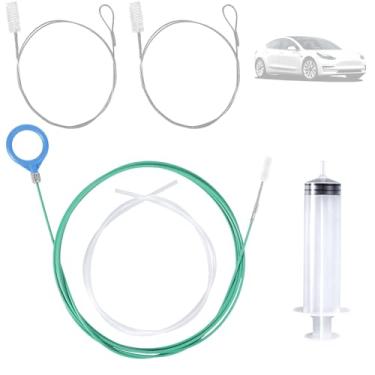 Imagem de 5un. Limpeza Dreno Teto Solar, 300cm Flexível Longo Limpador Tubos Sonda Dreno Pistão e Mangueira Pistão Design Cabo Redondo Escova Limpeza Tubo para Teto Solar Para-brisa Carro Automóvel