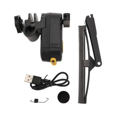 Imagem de Limpador de para-brisa de motocicleta, kit de limpador de para-brisa elétrico à prova d'água 2 velocidades 170 graus de limpeza recarregável para motocicleta e bicicleta elétrica