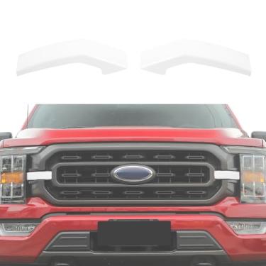 Imagem de Capa de grade de farol de para-choque dianteiro compatível com Ford F150 2021-2025+, capa de inserções de grade do radiador da grade dianteira, acessórios externos