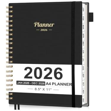Imagem de AHGXG Agenda 2026, agenda semanal e mensal, tamanho grande 21,6 cm x 28 cm, calendário 2026, janeiro de 2026 - dezembro de 2026, encadernação em espiral, bolso interno, perfeito para material escolar