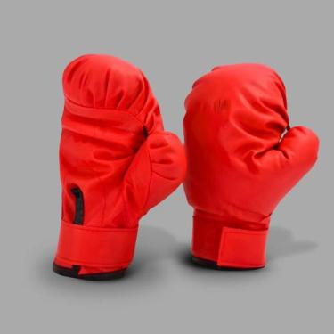 Imagem de Luvas Boxe Equipamento Proteção Treinamento Vermelho - Meu conforto LL