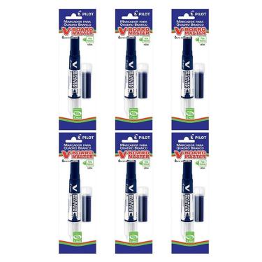 Imagem de Pincel para Quadro Branco Recarregável Desmontado Board Master Azul 6 Unidades - Pilot