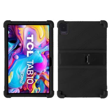 Imagem de QYiiD Capa para tablet TCL TAB 10 NXTPAPER 5G 10,4 polegadas 2025 (9199S), capa de silicone leve para crianças macia e com suporte dobrável para TCL Tab 10 Gen 2 (8196G/8496G) 10,4 polegadas, preta