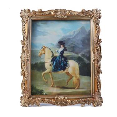 Imagem de LIHOLO Molduras vintage para fotos antigas ornamentadas 20 x 25 cm com frente de vidro, suporte de parede ou exibição de mesa, decoração de casa vintage, galeria vitoriana, design floral decorativo