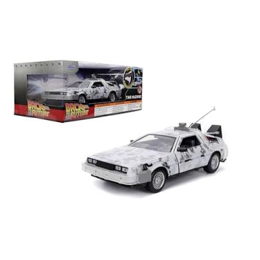 Imagem de Delorean - Frosty Version - Time Machine c/ Luz - Back to the Future I - Hollywood Rides - 1/24 - Jada