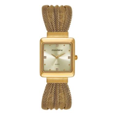 Imagem de Relógio Mondaine Feminino Dourado Quadrado 32986Lpmvde1