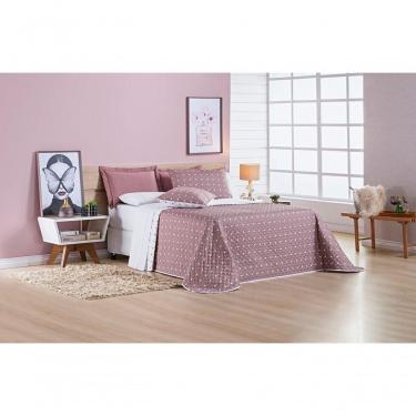 Imagem de Cobre Leito 200 Fios Petit Poá Queen 03 Peças - Rose