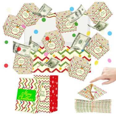 Imagem de Caixa de presente surpresa de Natal com confetes, caixa de presente explodindo de Natal com 12 caixas de salto dobráveis, explosão de confetes para aniversário, festa, crianças, mulheres, homens