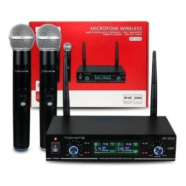 Imagem de Microfone Sem Fio Tomate Uhf Duplo Mt-2210