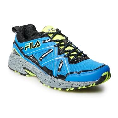 Imagem de Fila Ascente TR Tênis de corrida masculino, azul escuro, Azul elétrico/preto/amarelo seguro, 9 X-Wide