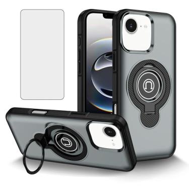 Imagem de Asuwish Capa de telefone para iPhone 16e/SE 2025/SE 4 com protetor de tela de vidro temperado suporte magnético fino anel híbrido capa de celular resistente i Phone16e i16e 16 e SE4 4ª geração 16eCase