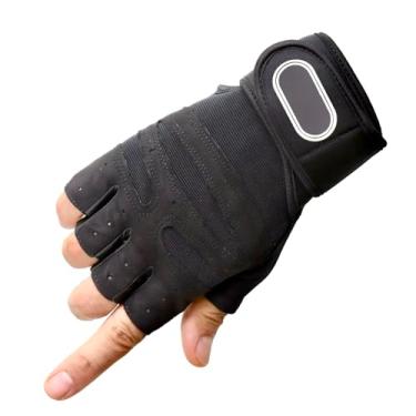 Imagem de Luva Masculina Crossfit Academia Musculação Com Munhequeira (Toda PRETA, G)