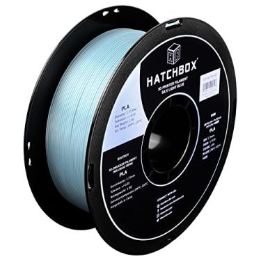Imagem de HATCHBOX Filamento de impressora 3D Silk PLA, precisão dimensional +/- 0,03 mm, carretel de 1 kg, 1,75 mm, azul claro