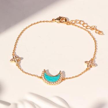Imagem de Ruby Store, Pulseira Lua Turquesa com Zircônias Semijoia