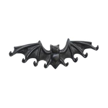 Imagem de Bothyi Gancho de ferro fundido em formato de morcego, fácil de instalar, estilo retrô, ideal para pendurar roupas, casacos, em dormitórios, entradas e