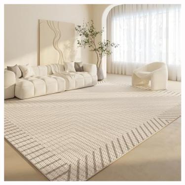 Imagem de SPXMQSS Tapetes de área laváveis à máquina, tapetes grandes para sala de estar, macios, antiderrapantes, para decoração de casa, escritório, casa, marrom claro