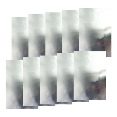 Imagem de predolo 10 folhas de papel refletivo brilhante e grosso, cartolina metálica, folhas de papel metálico para artesanato, convites e aniversários, Prata