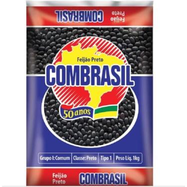 Imagem de Feijão Preto Combrasil 1Kg Tipo 1 Premium, Grãos Selecionados - Fardo com 10 Pacotes